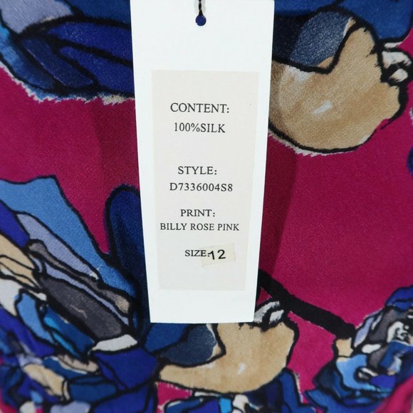 DIANE VON FURSTENBERG Size 12 Silk Suffolk Billy Rose Pink Lace Trim Dress NWT - Picture 6 of 7